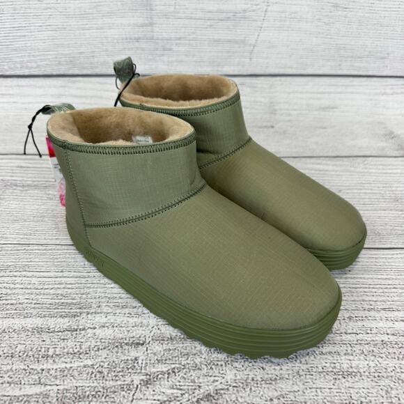 Roxy Women's Green Pow Faux Fur Lined Pull On Booties Size 10 - Picture 5 of 10